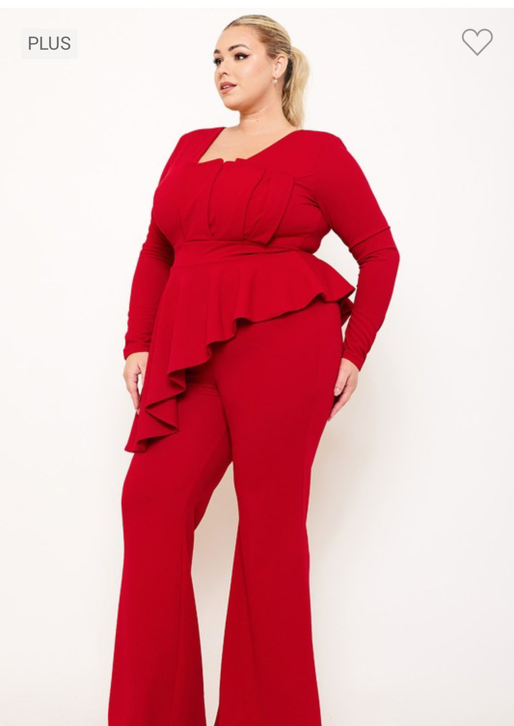 Peplum Red Jumpsuit