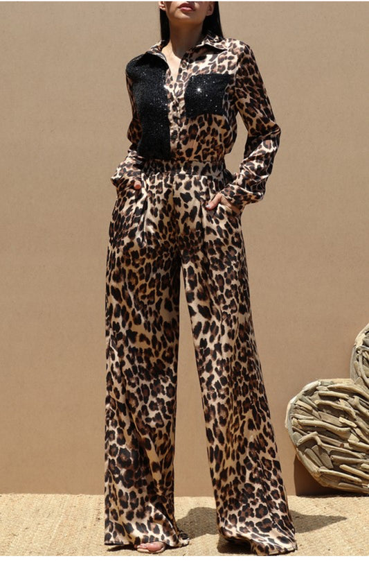 Leopard Top & Pants Set