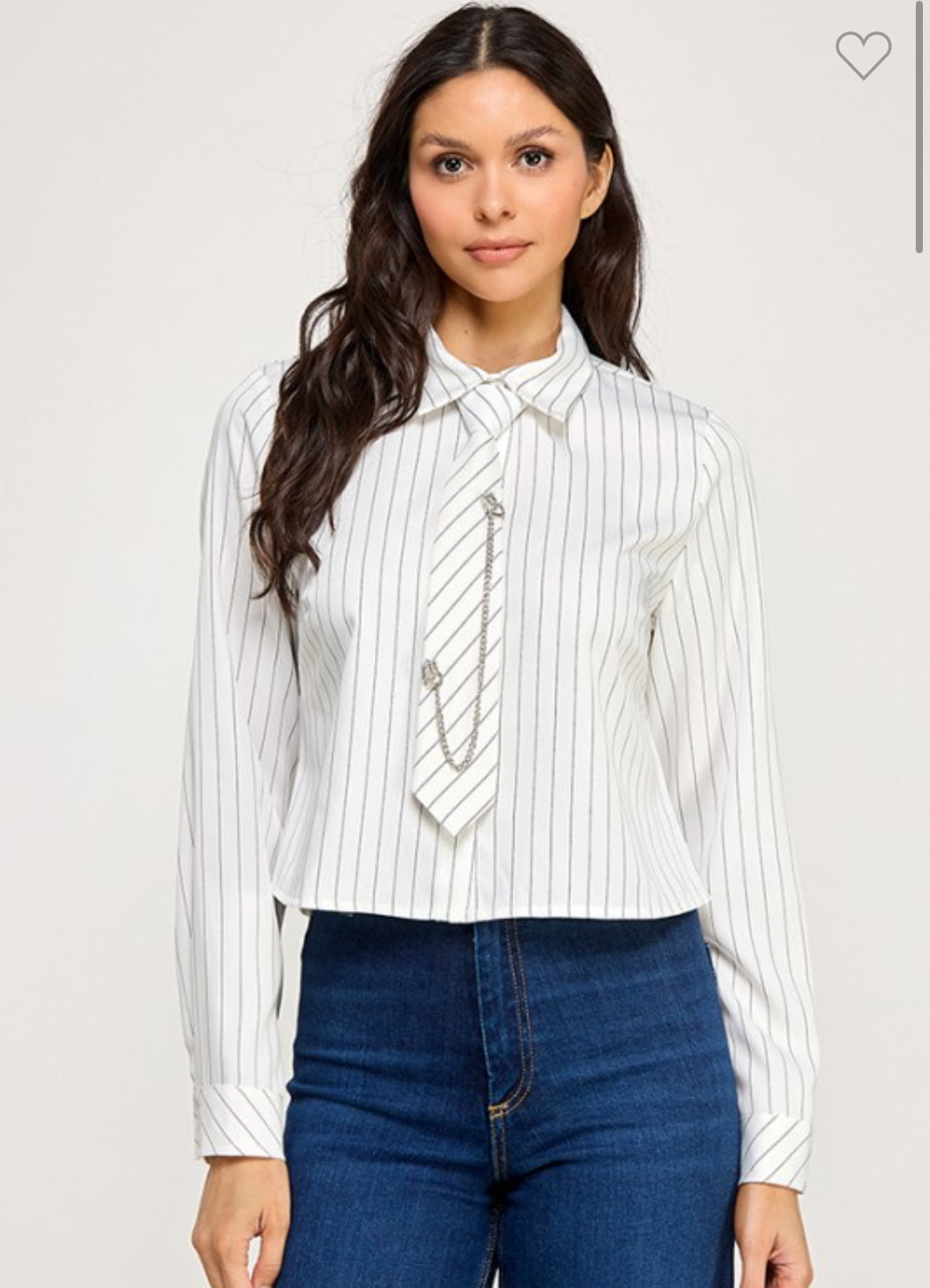 Off White Shirt with Tie