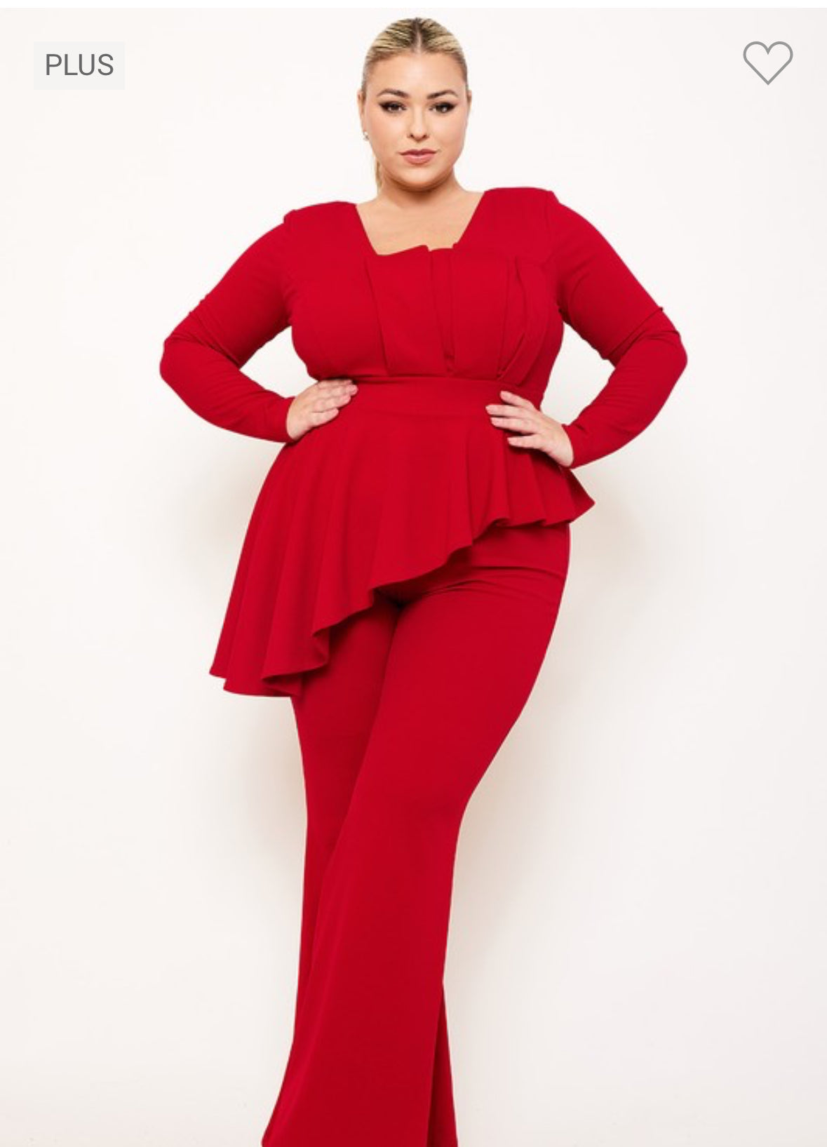 Peplum Red Jumpsuit