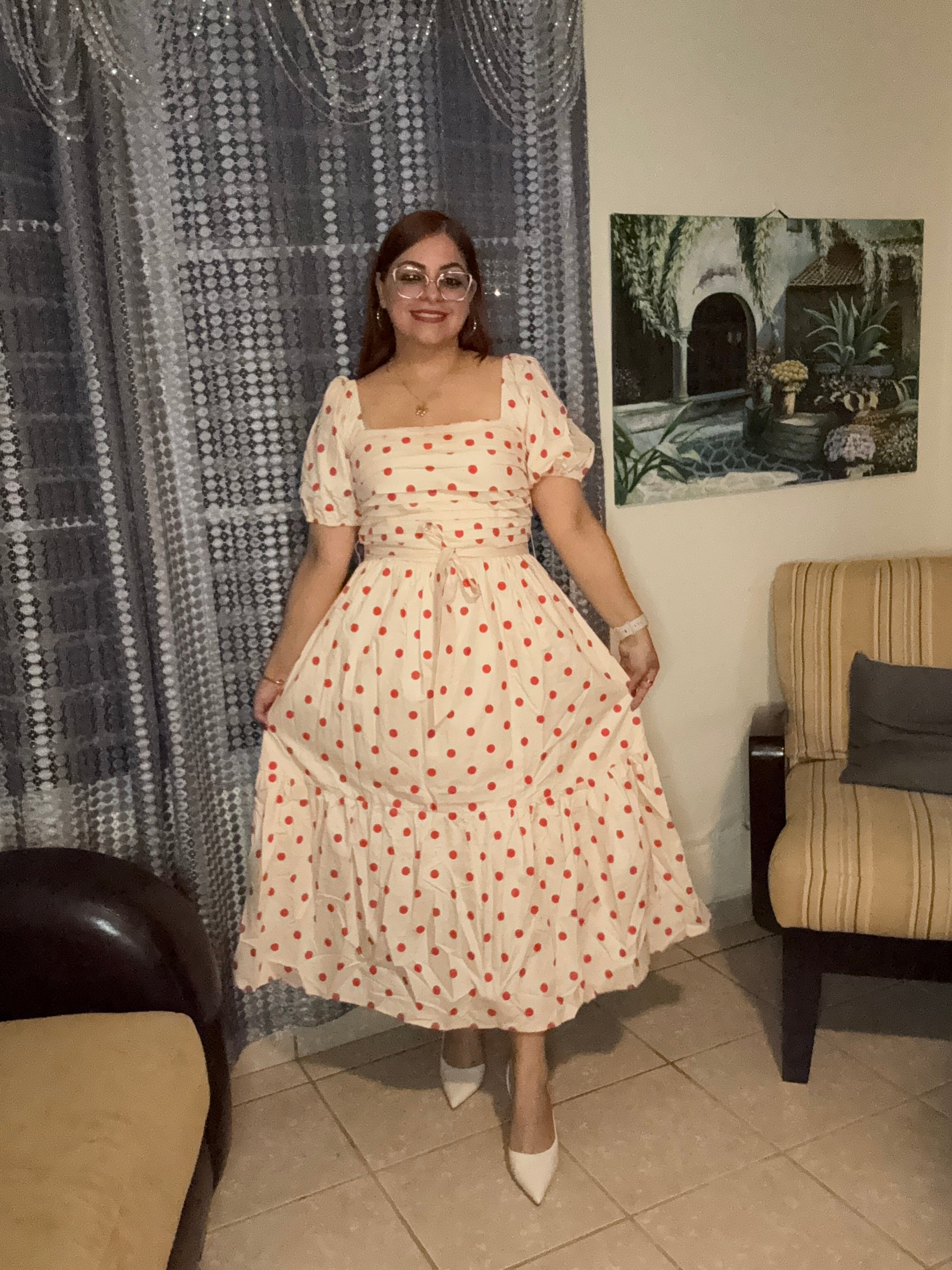 Poplin Puff Midi Dress