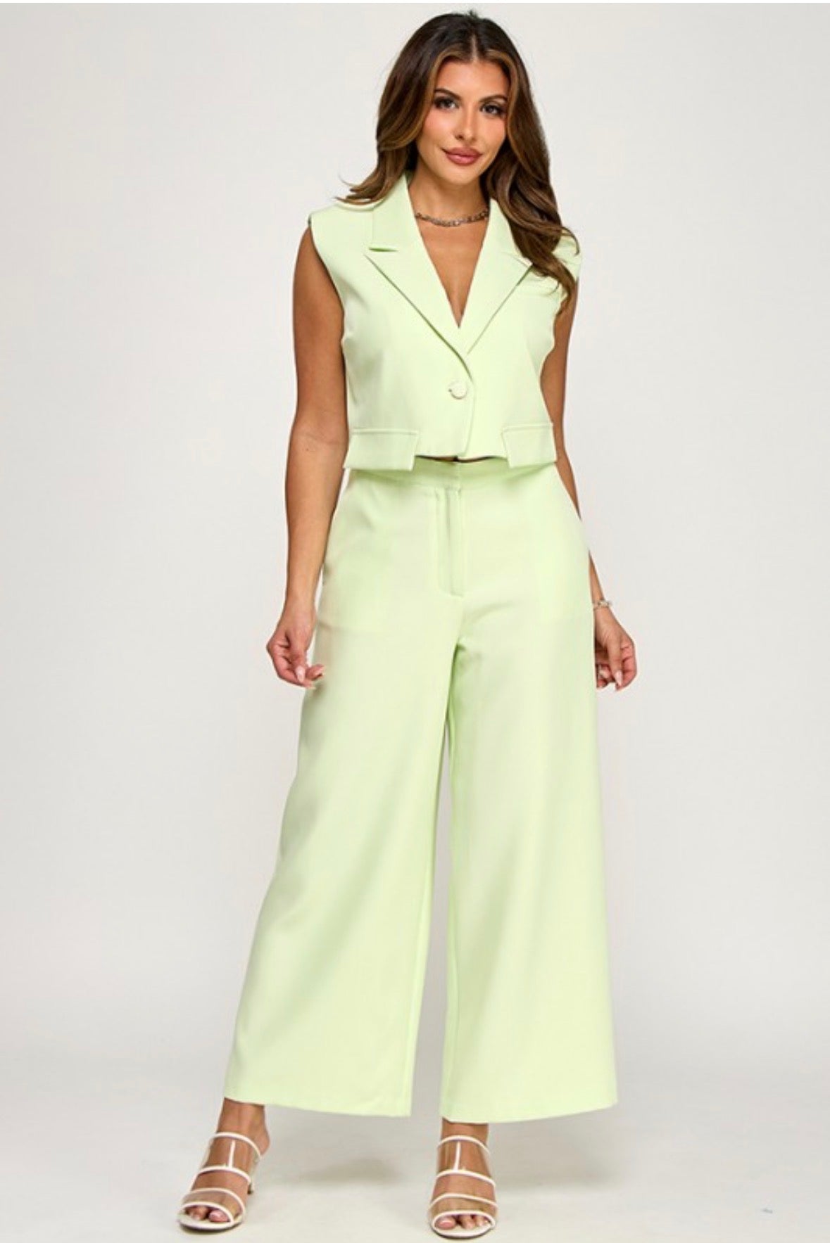 Mint Vest & Pants Set