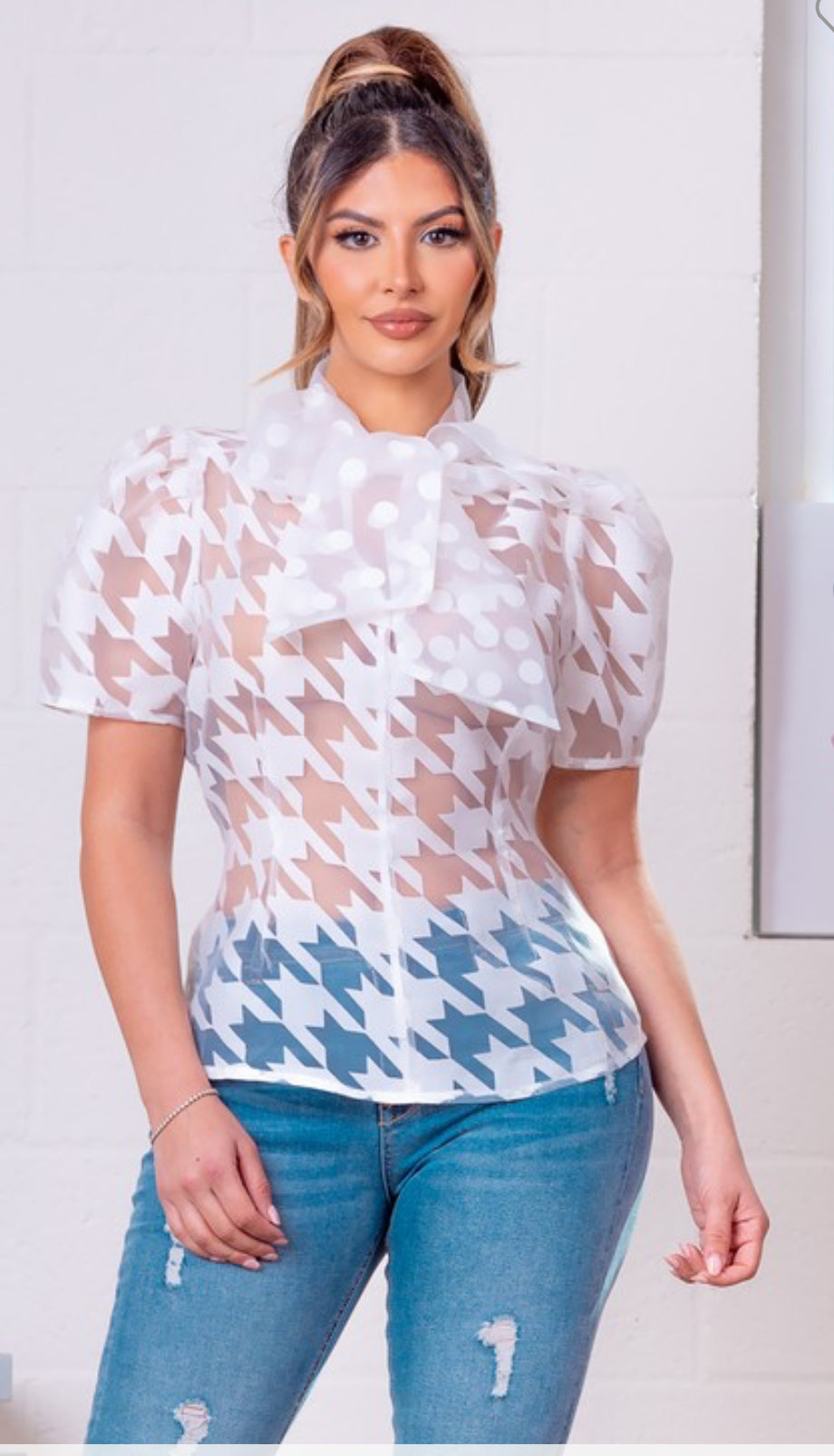 White Short Sleeve Blouse