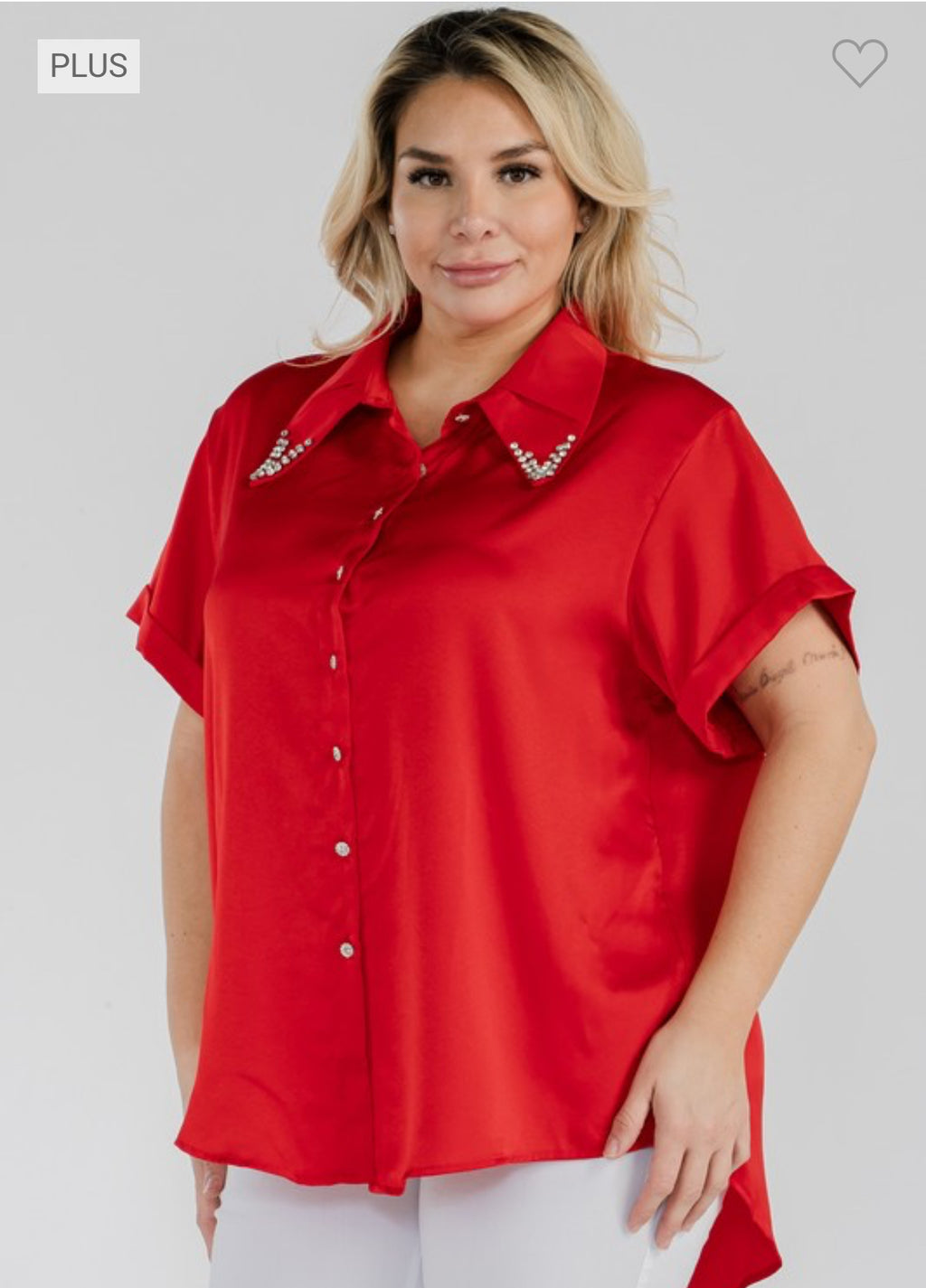 Red Satin Blouse
