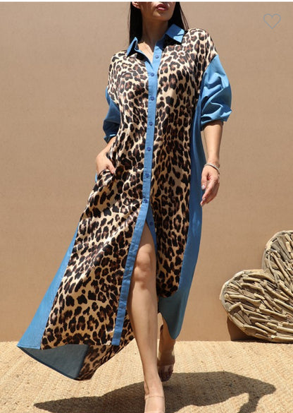 Denim Animal Print Dress