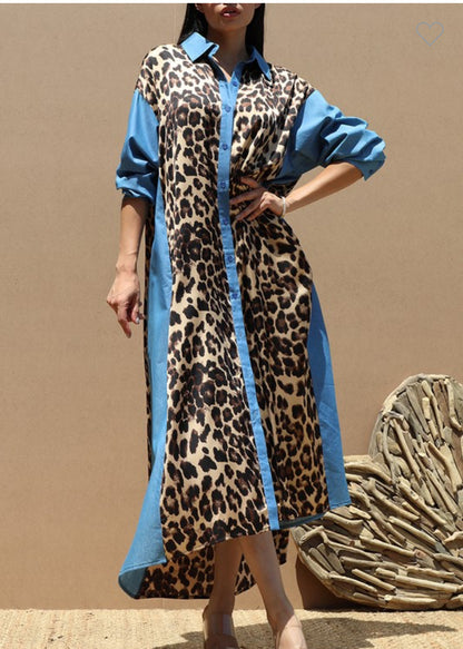 Denim Animal Print Dress