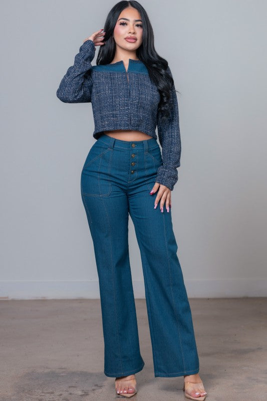 Denim Jacket and Pants Set