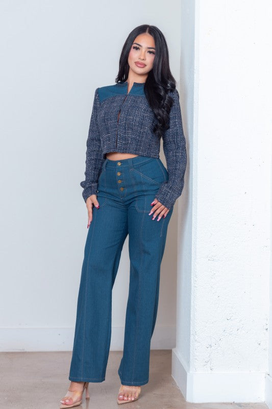 Denim Jacket and Pants Set