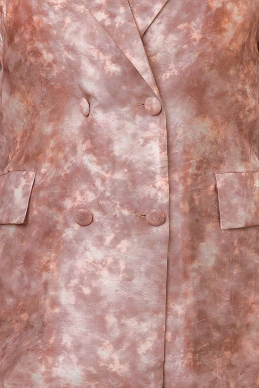 Jacquard Print Blazer and Pants Set